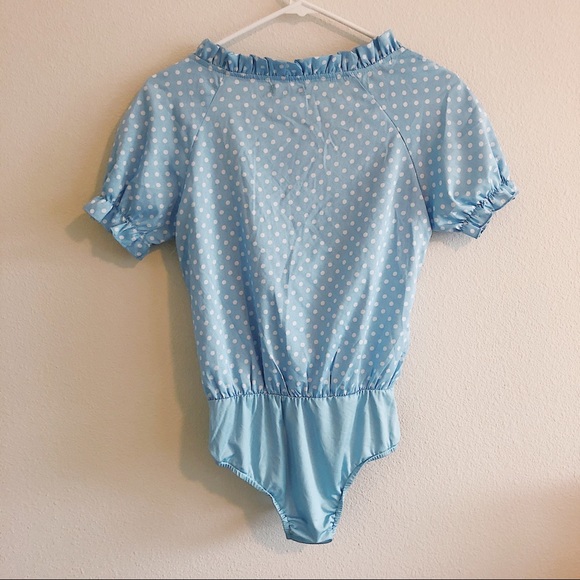 Polka-Dot Lace-Up Bodysuit - Picture 2 of 5